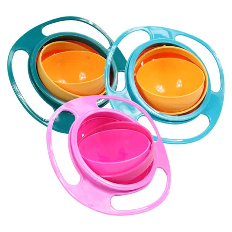 Magic Gyro Bowl, Spill-Proof Bowl With Lid, Plastic Creative Dishes,  Practicing Feeding Bowls, Baby Universal Gyro Bowl, Magic Gyro Bowl