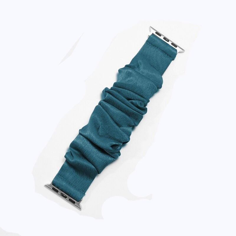 Scrunchie Strap for Apple Watch: Elastic Braided Nylon Loop Bracelet