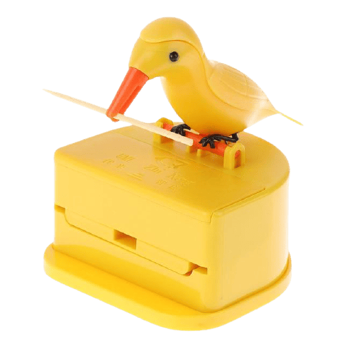Toothpick dispenser with bird design for cleaning teeth
