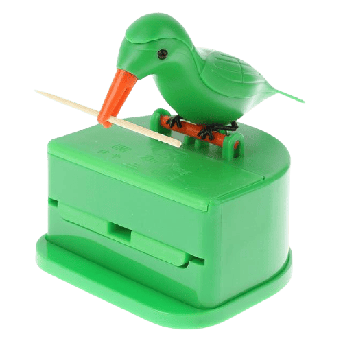 Gag gift toothpick dispenser with cute bird design