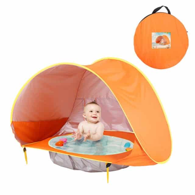 Sunshade beach tent for infants and kids - Orange