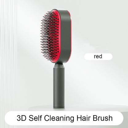 Anti-static hairbrush for frizz-free styling- red