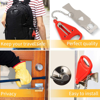 Portable door lock for added security in unfamiliar places