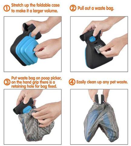 Dog waste cleaner with a lightweight and portable design - Instructions