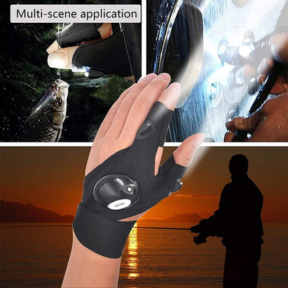 EZ Fingerless Flashlight Glove - Multiple scene application - Efilze life hacks