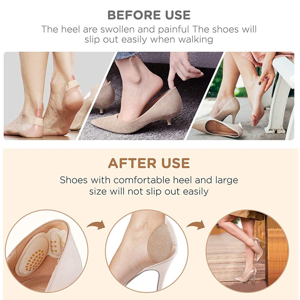 Silicone heel pads for women - perfect cushioning for high heels before and after use