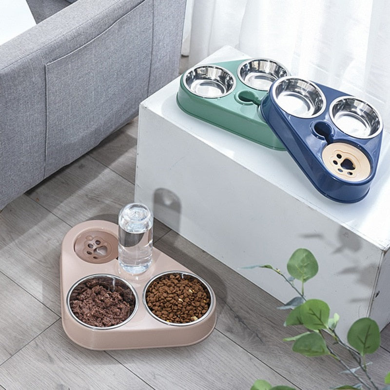 Pet Double Food Bowl with a perfect for cats and dogs