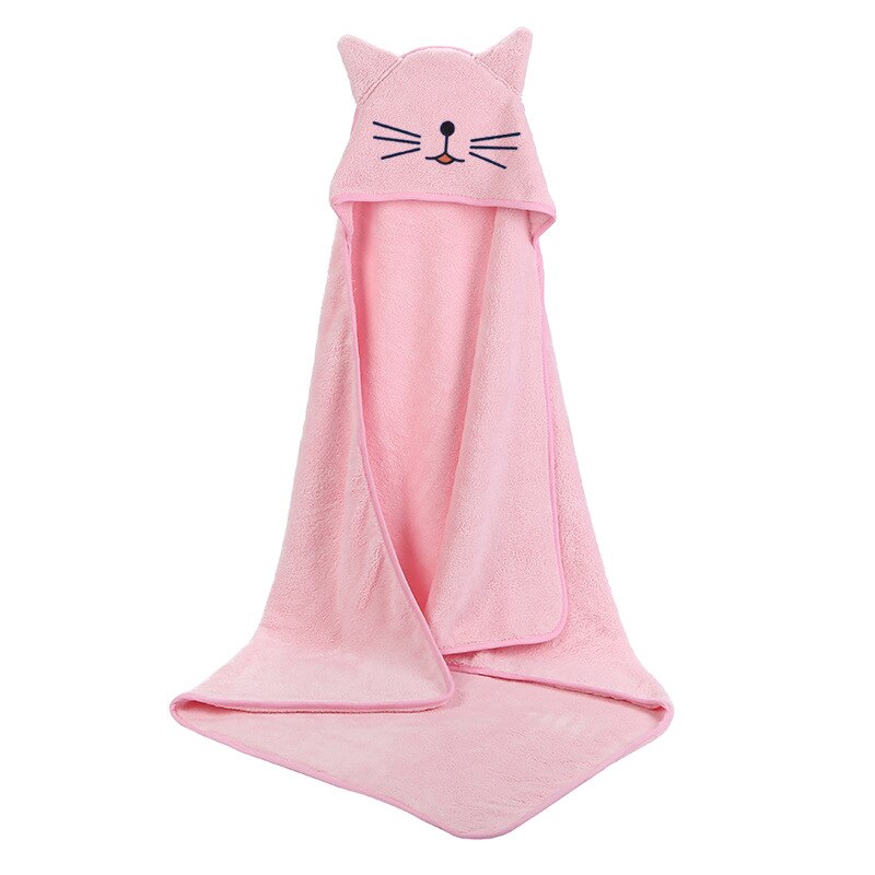 hooded blanket with a playful animal design - Kitty Pink