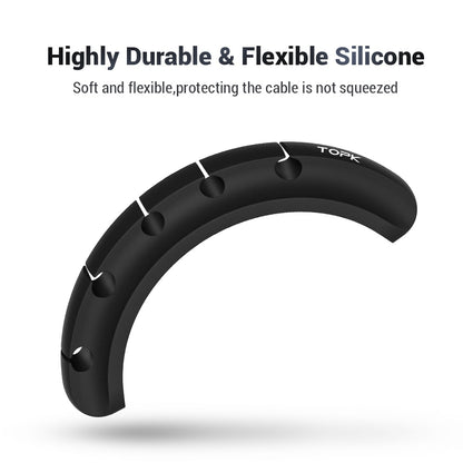 Cable organizer clip: highly durable and flexible silicone protects cables