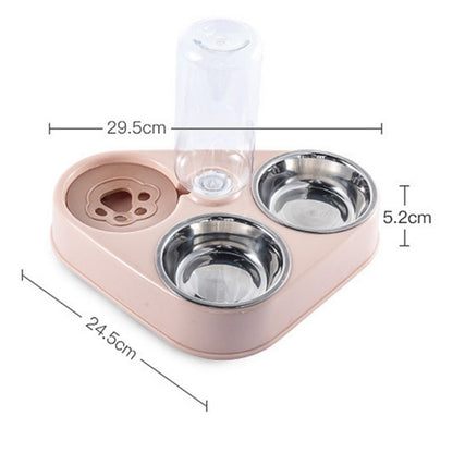 Pet Double Food Bowl with a perfect for portion control - Dimensions