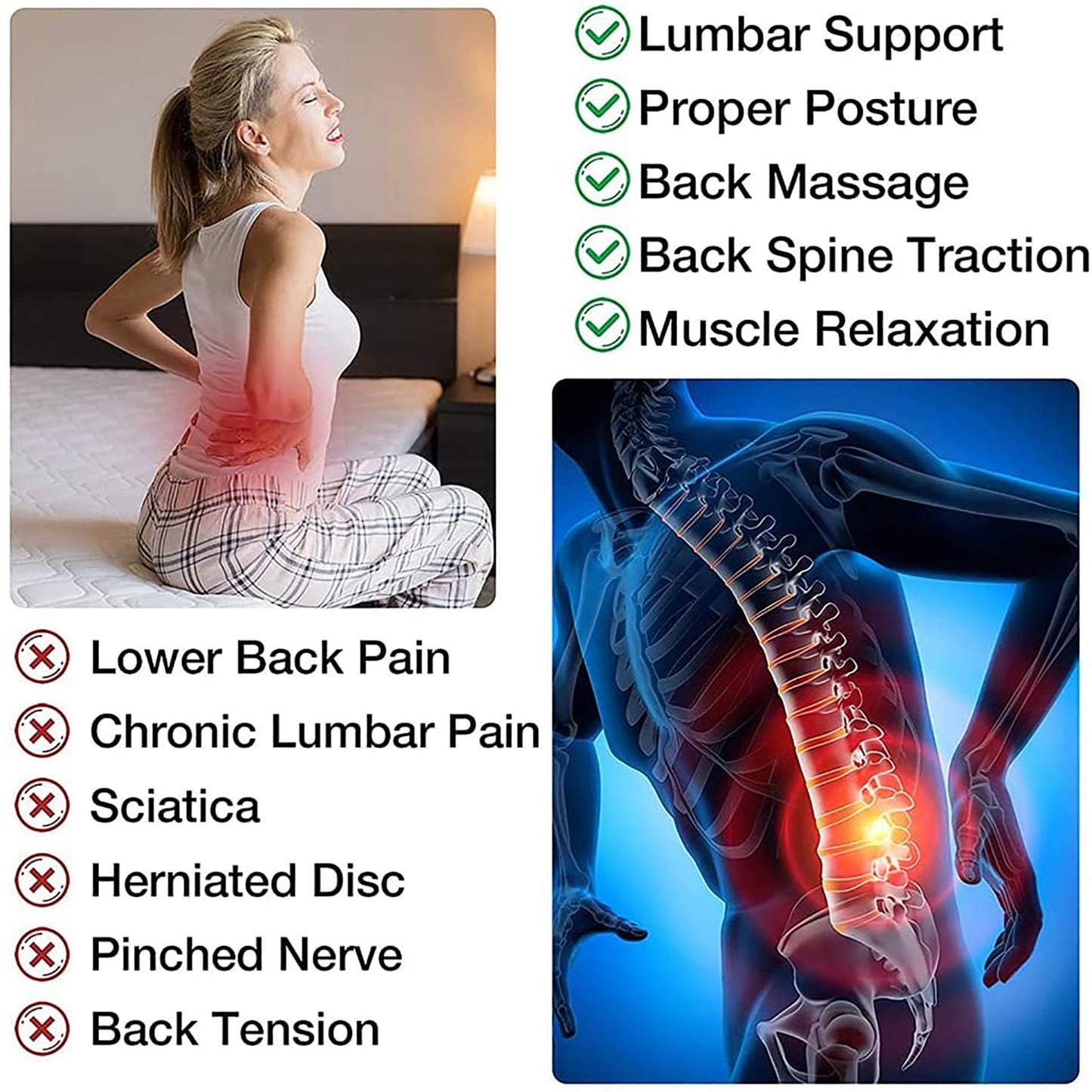 Relaxation and Pain Relief with Back Stretcher Magnetotherapy Massage Tool