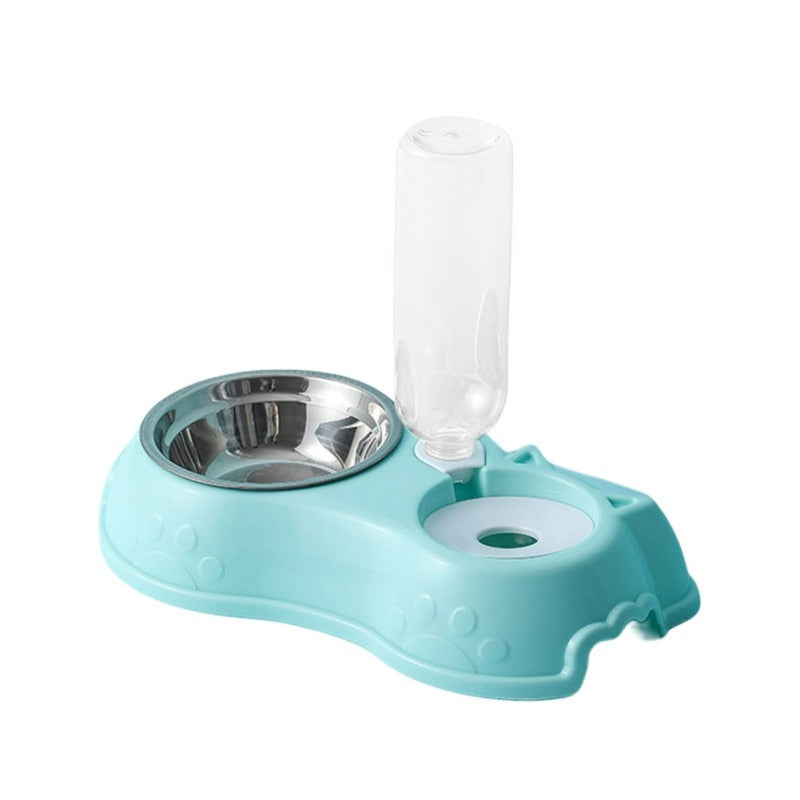 Pet Double Food Bowl with a perfect for pets of all sizes - Single Blue