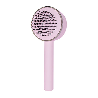 Airbag massage hairbrush for stress relief - pink