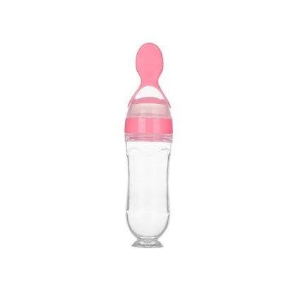 Spoon bottle for easy baby feeding - Pink