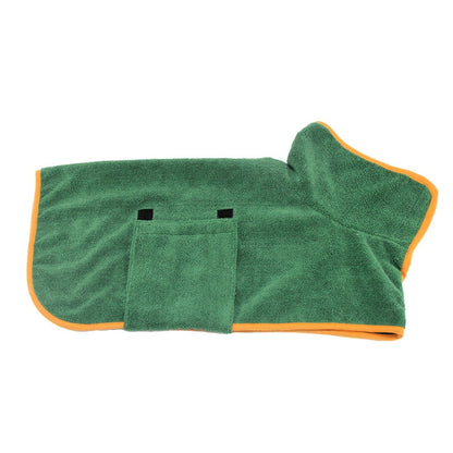 Pet Bathrobe and Towel with a perfect for keeping pets dry and comfortable - Green