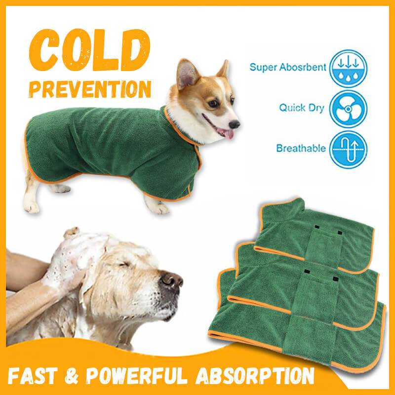 Pet Bathrobe and Towel with a great for post-bath and swimming -  Cold Prevention, Fast & Powerful Absorption