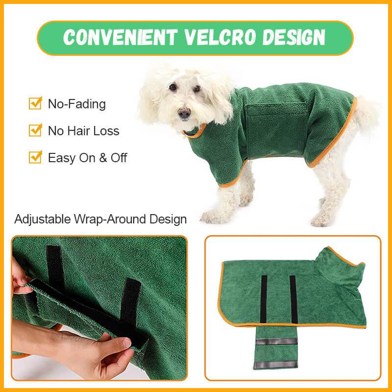 Pet Bathrobe and Towel with a designed for indoor and outdoor use