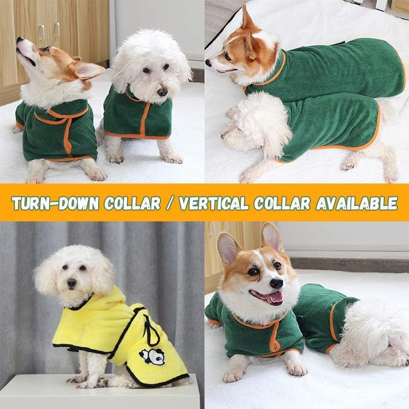 Pet Bathrobe and Towel with a great for keeping pets warm and cozy