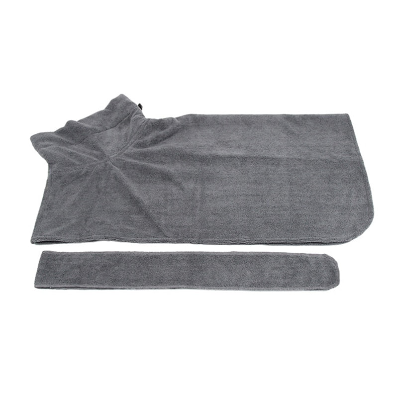 Pet Bathrobe and Towel with a perfect for keeping pet hair off furniture - Gray