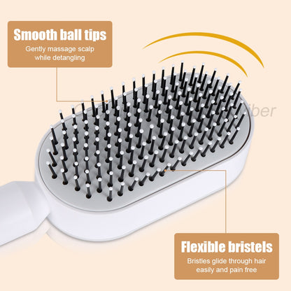 smooth ball tips - gently massage scalp while detangling; Flexible bristles glide through hair