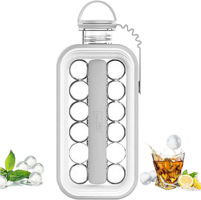 Convenient Ice Ball Maker and Cube Tray Set with Folding Pot - White