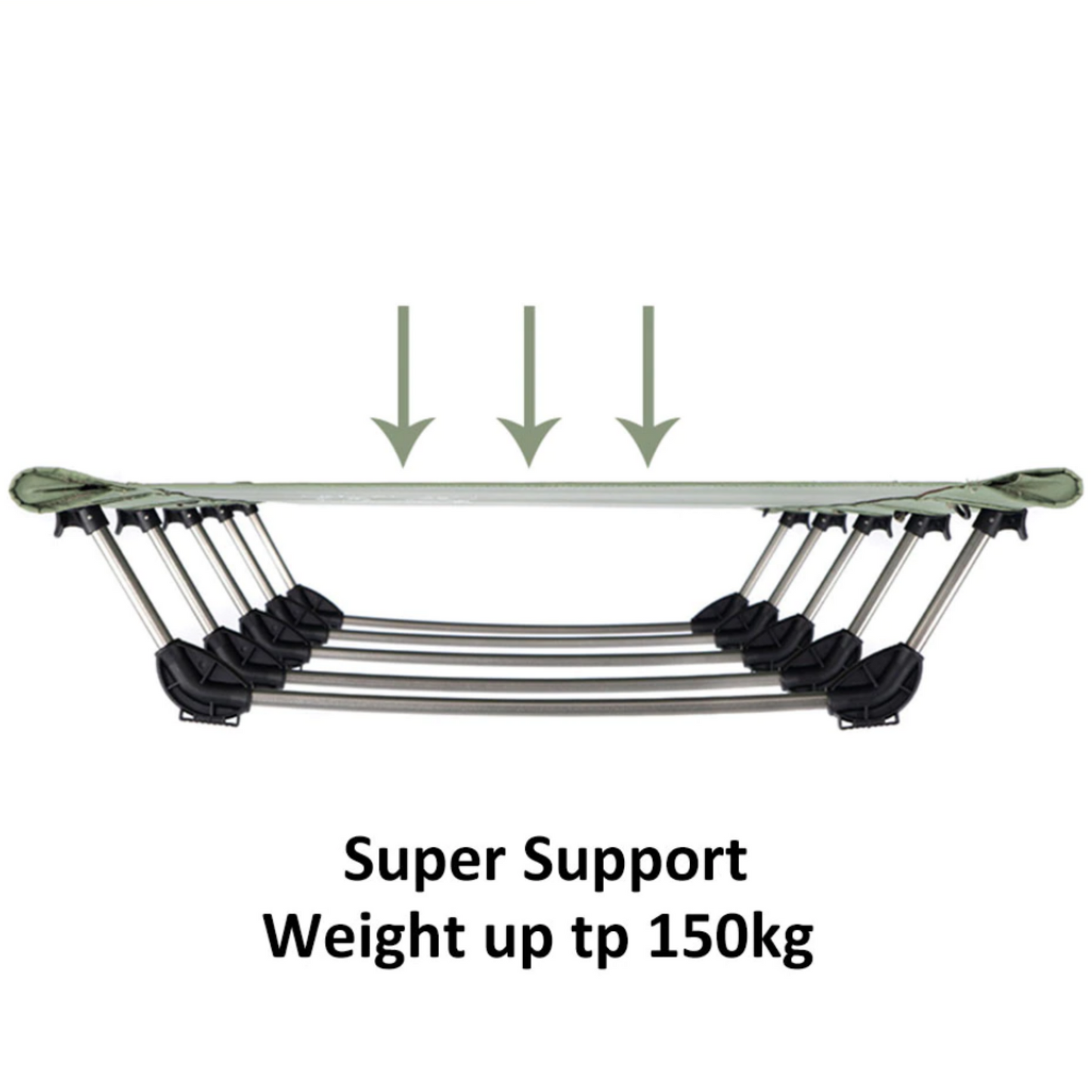 Portable Cot for camping with durable construction - Super Support Weight up to 330lbs