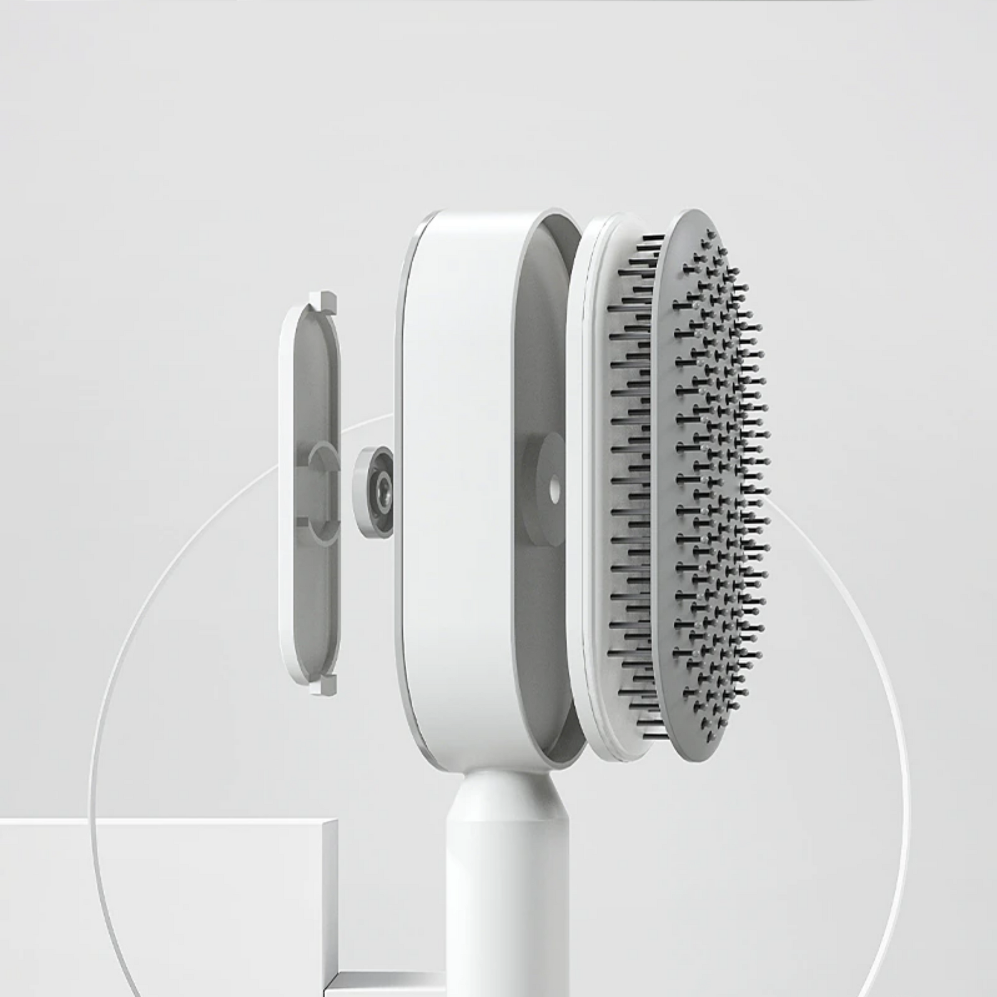 One-press cleaning hair brush for scalp health