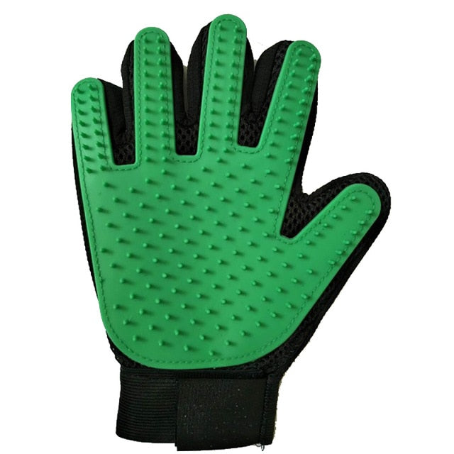 Pet Grooming Glove with a great for removing dirt and debris - Green Right Glove 