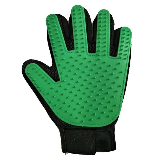 Pet Grooming Glove with a great for all pets and coat types - Green