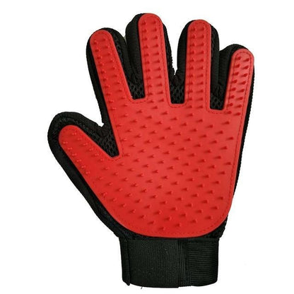 Pet Grooming Glove with a perfect for a pain-free grooming experience - Red