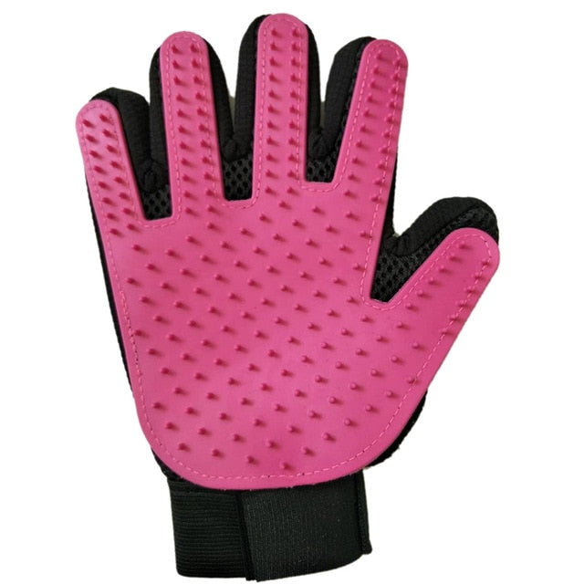 Pet Grooming Glove with a perfect for keeping your pet clean and healthy - Purple Right Glove