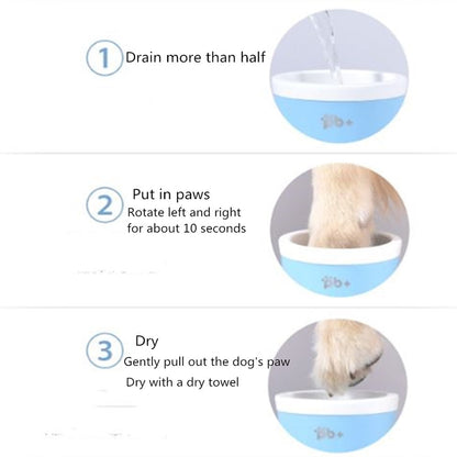 Effortlessly clean your pet's paws with our 360-degree soft silicone foot washer cup - instructions