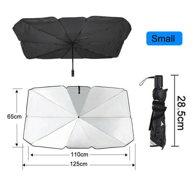 Easy to Use and Store: Foldable Windshield Sun Shade Umbrella