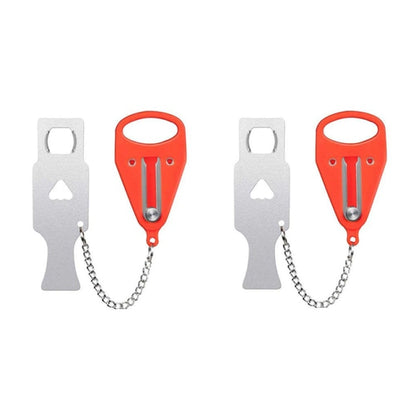 Portable door lock for versatile use in any hotel or travel setting - 2pcs Red