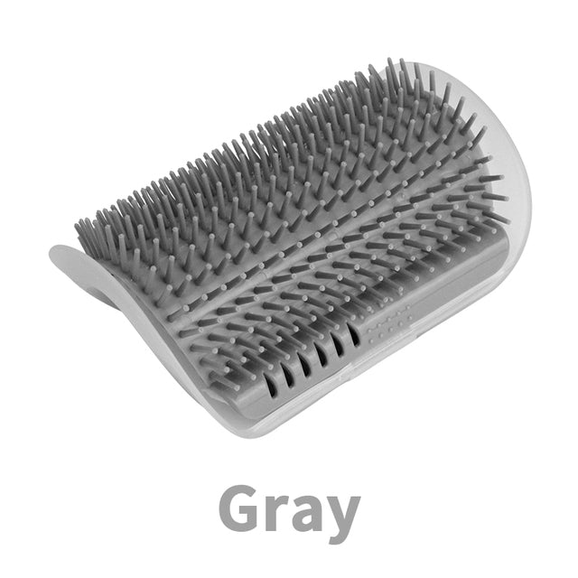 Cat Grooming Brush with Wall Mount - Easy to Install, Perfect for All Cats - Gray