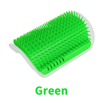 The Perfect Cat Grooming Solution - Wall Mounted Self-Grooming Brush for Cats - Green