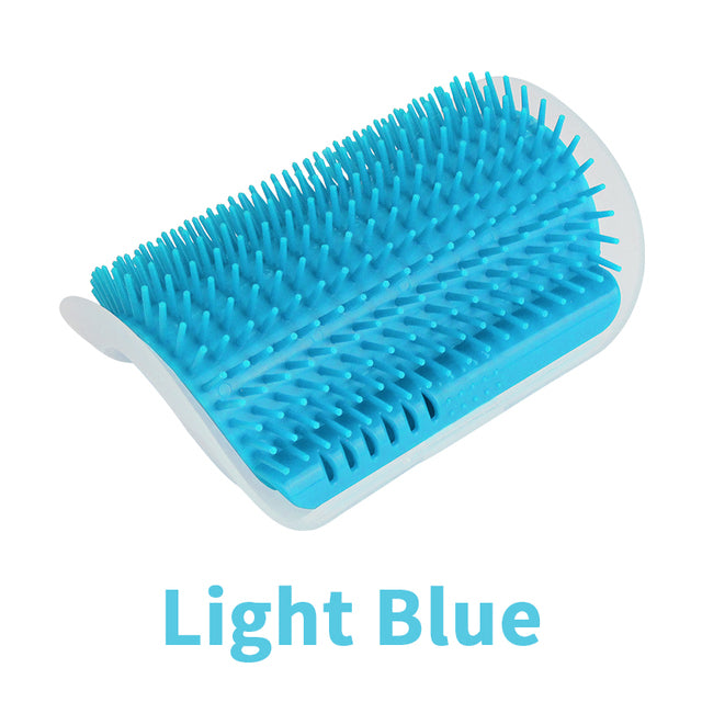 Cat Self Grooming Brush - Wall Mounted Hairbrush for Cats - Perfect for Any Home - Light Blue